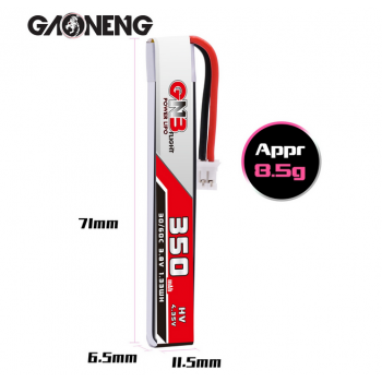 Akumulator LiPo Gaoneng GNB 350mAh HV 3.8V 30C JST PH2.0 1s - wersja z kablem